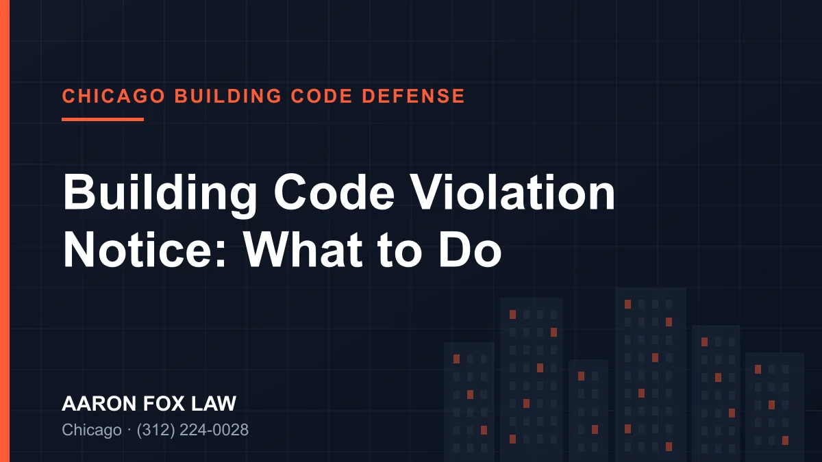 Chicago Building Code Violation Notice: What to Do