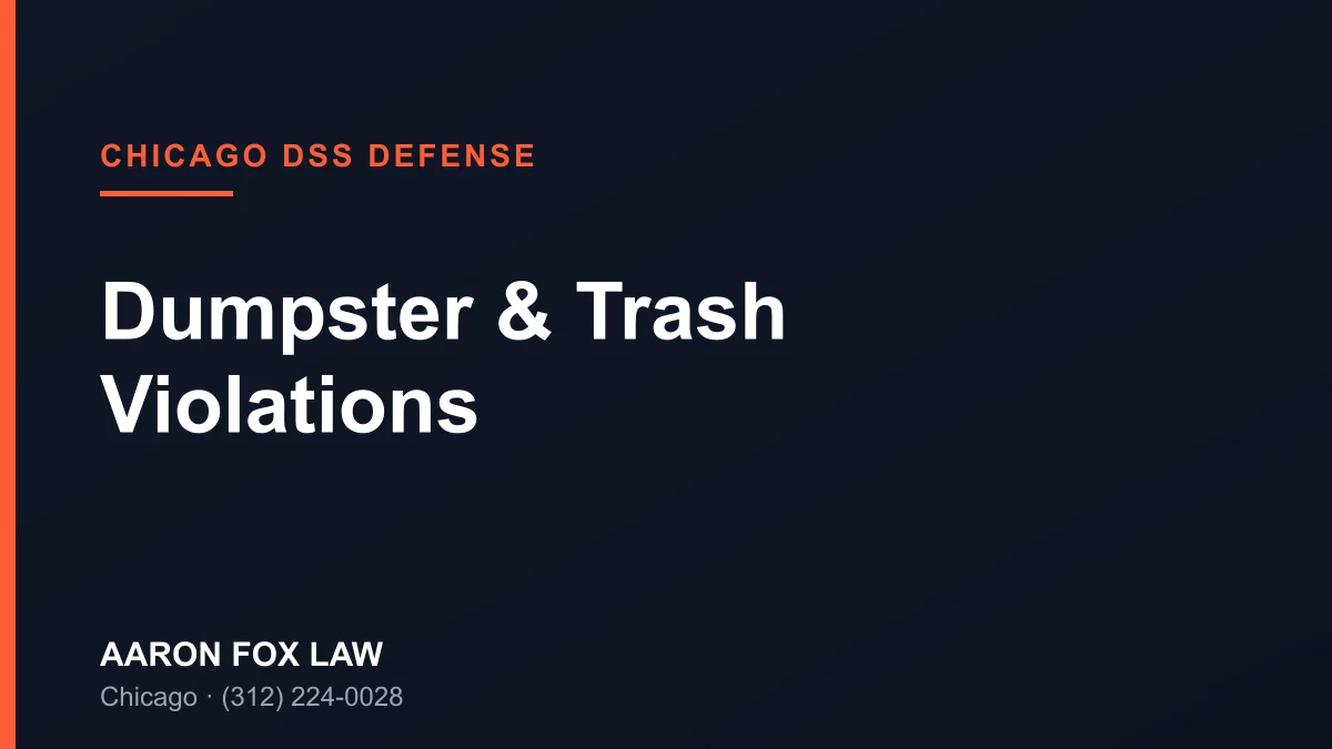 Chicago Overflowing Dumpster & Trash Violation Defense