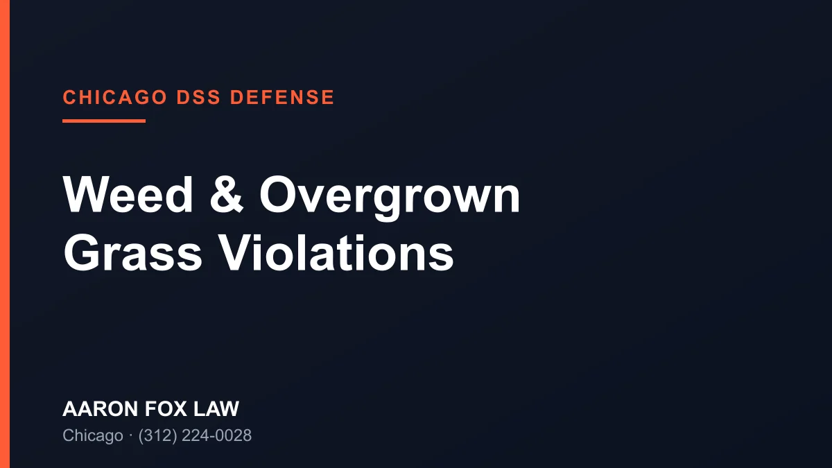 Chicago Weed & Overgrown Grass Violation Defense