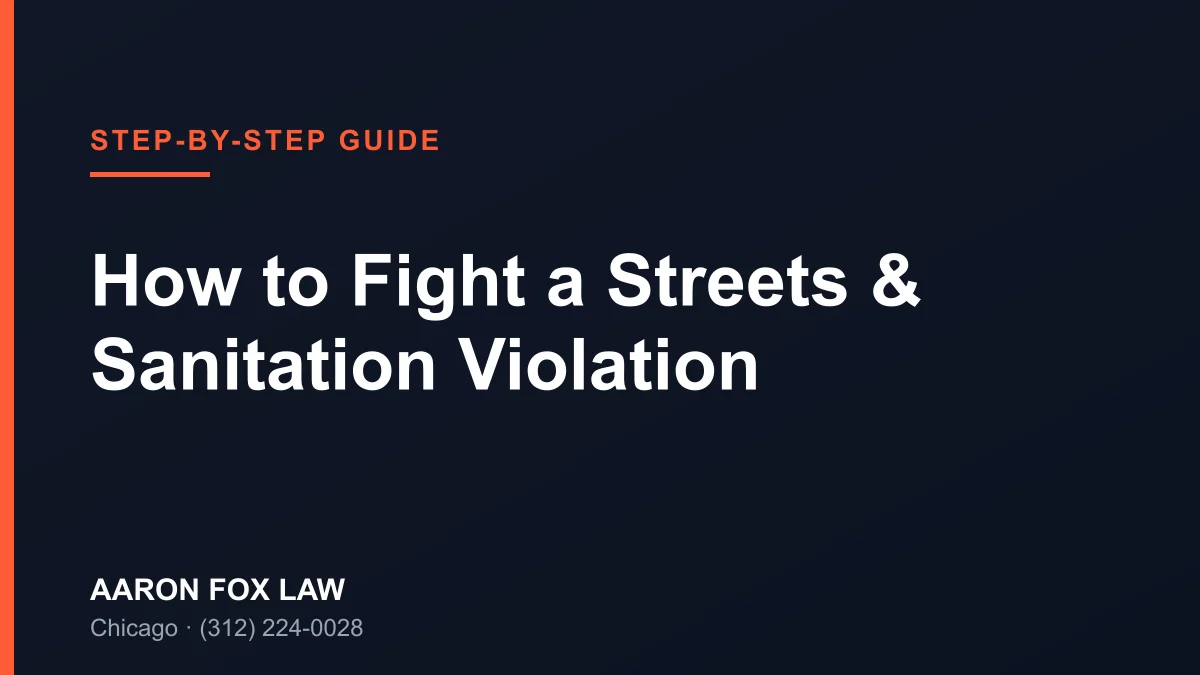 How to Fight a Streets & Sanitation Violation in Chicago